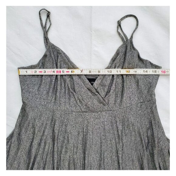 Shimmer Silver Max & Cleo Pleated Midi Slip Dress Sz L Baby Doll - Picture 4 of 9